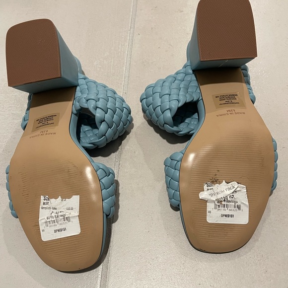 Steve Madden Light Blue Braided Block Heel Sandal - Picture 4 of 6